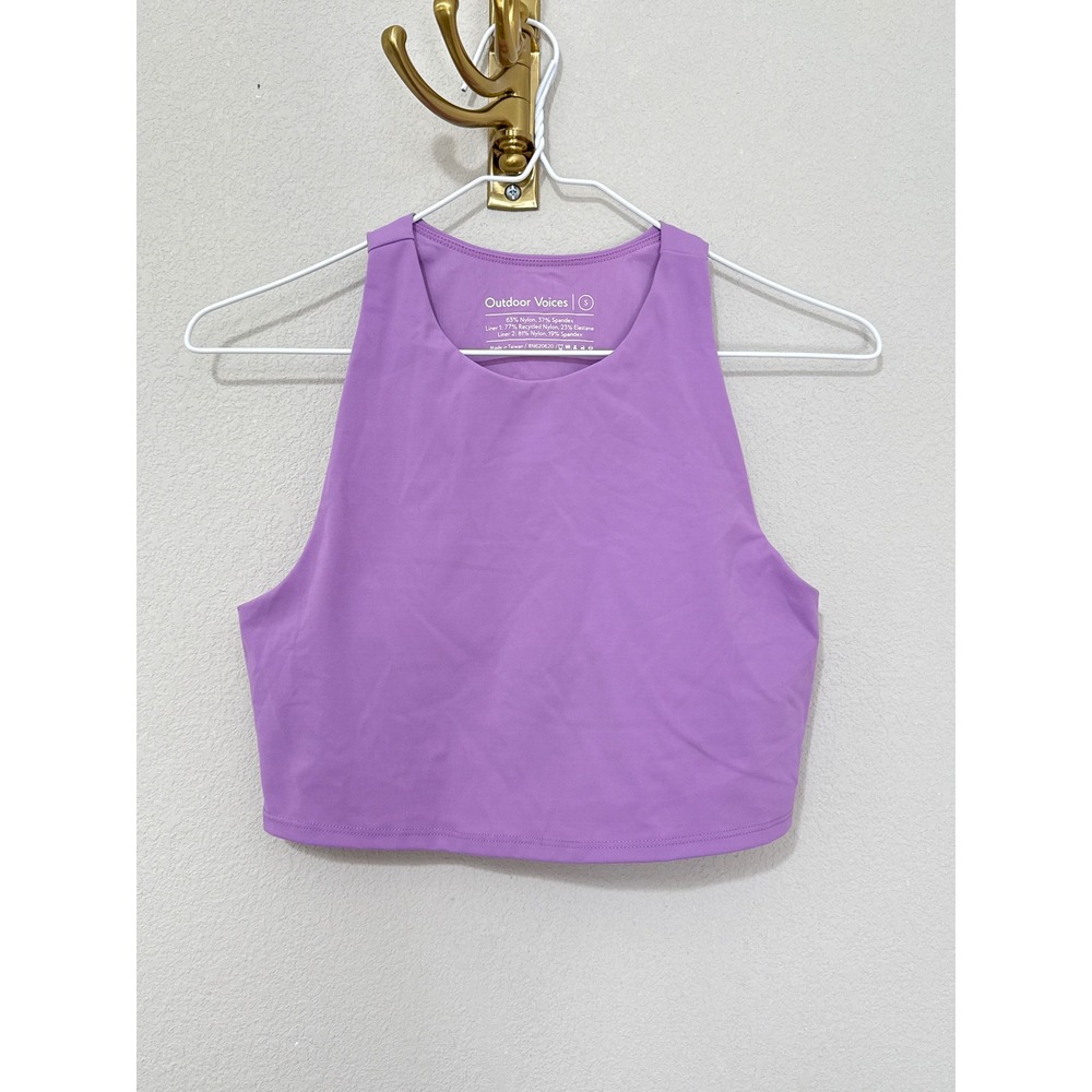 Outdoor Voices‎ Women Sport Bra Sz S Purple High Neck Tank